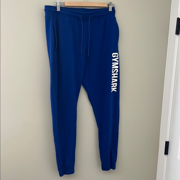 Gymshark Blue Sweatpants Tapered Fit Elastic Cuffs - Picture 1 of 3